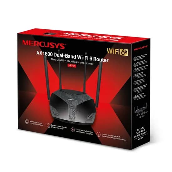 Mercusys Router Wifi MR70X AX1800 4 Antenas Dualband WIFI6