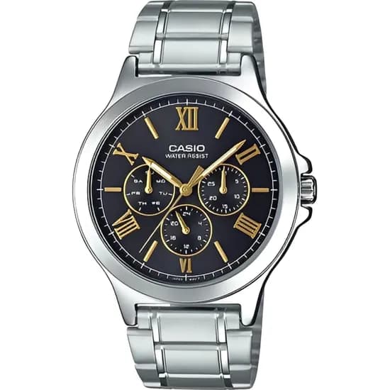 Relógio Casio Vintage LTP-V300D-1A2UDF Analógico Feminino - Prata/Preto