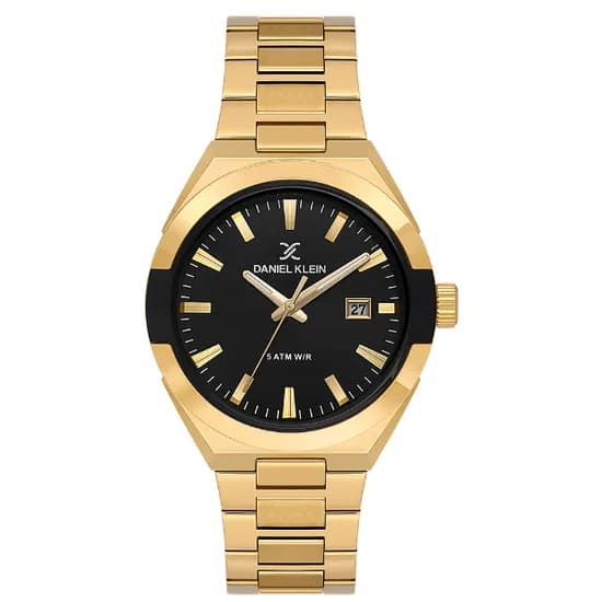 Relogio Analógico Masculino Daniel Klein DK.1.14145-4 Premium Gents / Pulseira de Aço Inoxidável - Gold/Preto