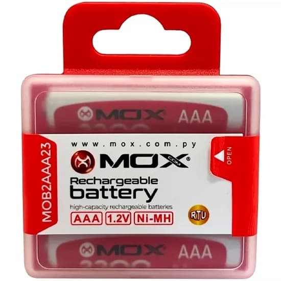 Pilha Recarregável AAA Mox MOB2AAA23 de 2.300 Mah 1.2V - 2 Unidades