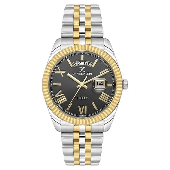Relogio Analógico Masculino Daniel Klein DK.1.14026-4 Steely / Pulseira de Aço Inoxidável - Prata/Dourado