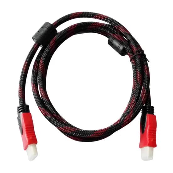 Cabo HDMI HDTV Cable com 1.5 Metros - Nylon Preto/Vermelho