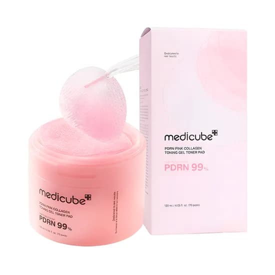 Almohadillas Tónicas Medicube PDRN Pink Collagen Toning Gel 120ML (70 Unidades)