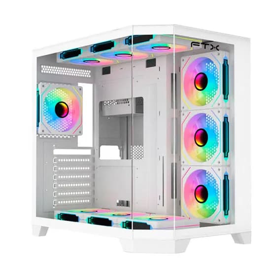 Gabinete Gamer FTX Tank - com Painel Em Vidro Temperado - Branco