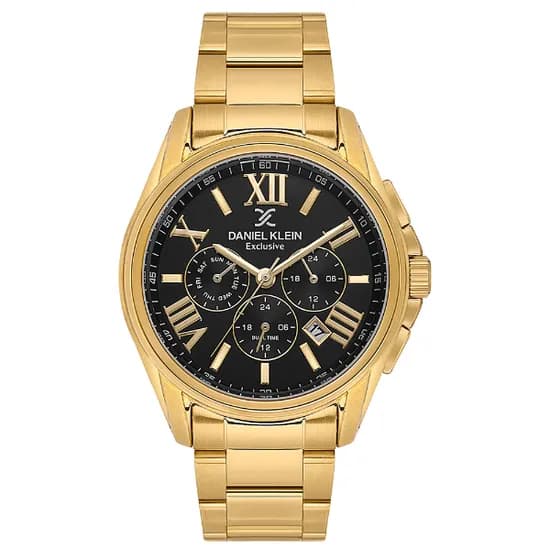 Relogio Analógico Masculino Daniel Klein DK.1.14222-5 Exclusive Gents / Pulseira de Aço Inoxidável - Gold/Verde