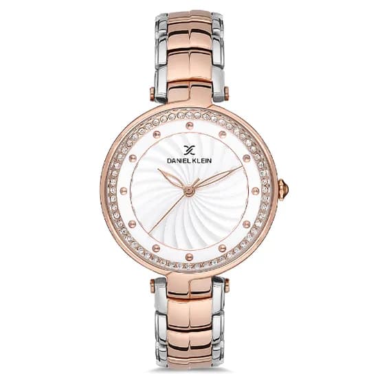 Relógio Analógico Feminino Daniel Klein DK.1.12692-4 Premium Ladies / Pulseira de Aço Inoxidável - Prata/Rose Gold
