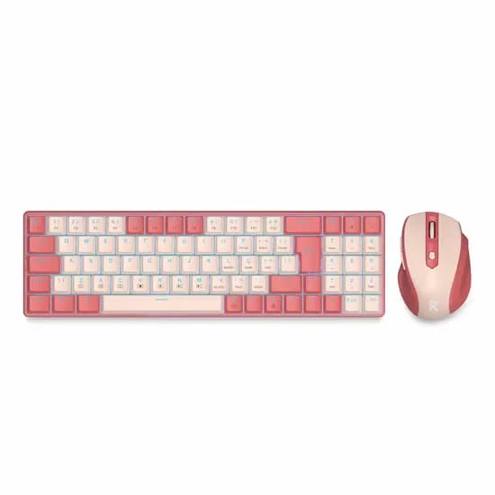 Kit Teclado e Mouse Redragon Office BS-8772-RP Sem Fio - Rosa