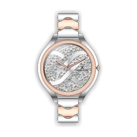 Relógio Analógico Feminino Daniel Klein Premium DK.1.12271-4 - Prata e Rosa Ouro