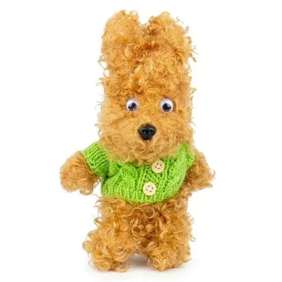 Peluche Cachorro MZ - 322 18CM com Suéter Verde