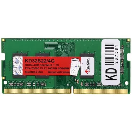 Memória para Notebook Keep Data, DDR4 4GB (1X4GB), 3200MHZ, So-DIMM, KD32S22/4G, Verde