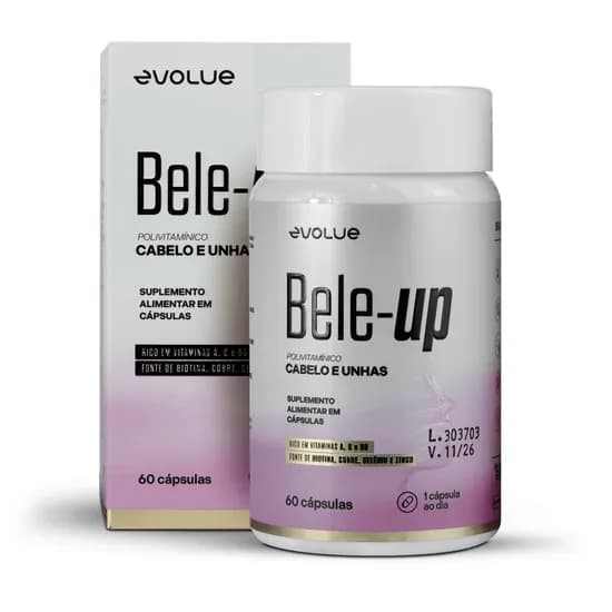 Evolue Bele-Up Polivitáminico Cabelos e Unhas 60 Cápsulas