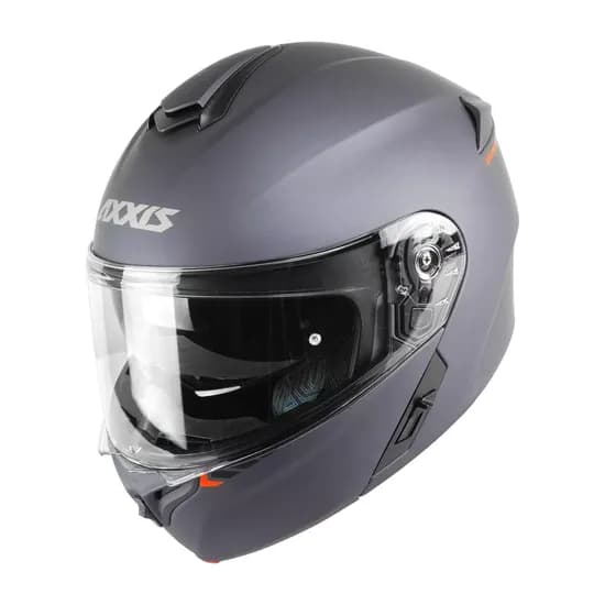 Capacete Axxis Storm s SV Solid A2 - Articulado - Tamanho XXL - com Óculos Interno - Titanium Mate