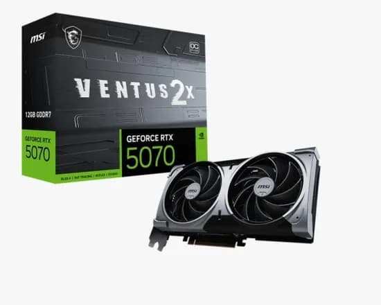 Placa de Vídeo 12GB Exp. GF-RTX5070 MSI Ventus 2X Oc 912-V532-009