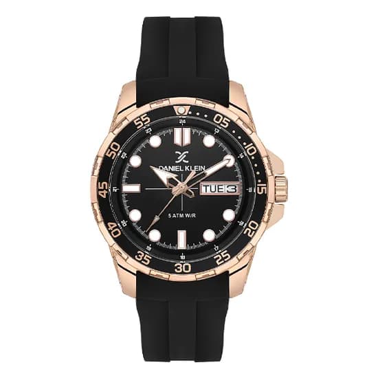 Relogio Analógico Masculino Daniel Klein DK.1.13911-6 Premium Gents / Pulseira de Silicone - Dourado/Preto