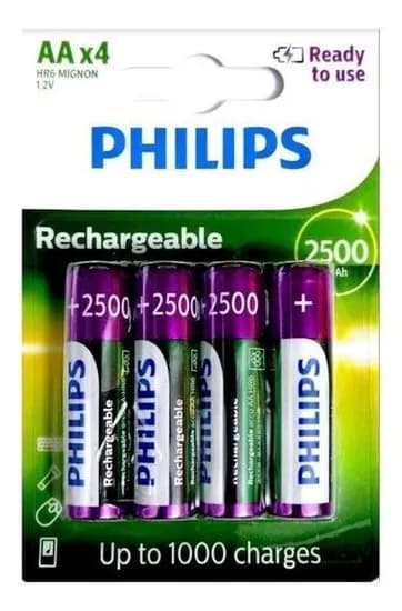 Zzpilha AA Philips Recarregavel R6B4RTU25/97 4 Und
