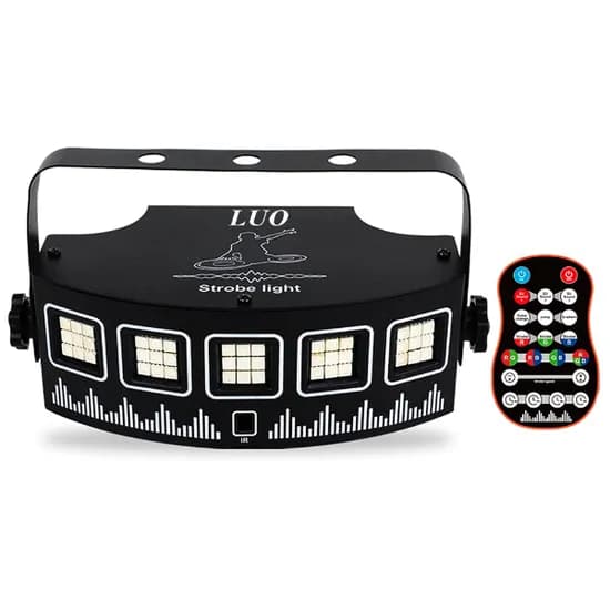 Mini Lampada LED Flash Luo LU-2118 Party / com Controle Remoto - Preto