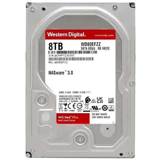 HD Western Digital 8TB WD Red Plus Nas SATA 3 5640RPM 3.5" WD80EFPX (Gar. BR)