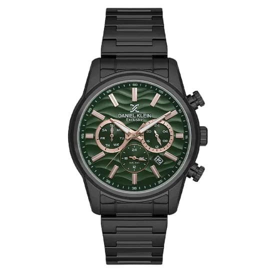 Relogio Analógico Masculino Daniel Klein DK.1.14062-5 Exclusive Gents / Pulseira de Aço Inoxidável - Preto/Verde