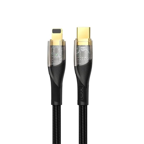 Cabo Lightning/USB-C Xo Q223A Transparent 27W 1M - Preto