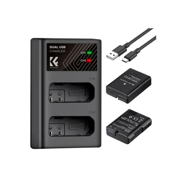 Kit K&F EN-EL14 2 Baterias + Carregador 28.0020