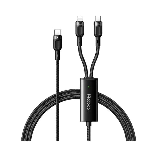 Mcdodo Cable USB-C 2 En 1 CA-8780 1.2M USB-C/Lightning Black