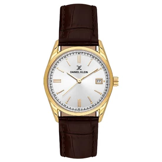 Relogio Analogico Feminino Daniel Klein DK.6.14135-4 Premium Lady / Pulseira de Couro - Marrom/Gold