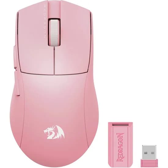 Mouse Gamer Redragon K1NG Pro 916P-Pro 1K Sem Fio - Pink