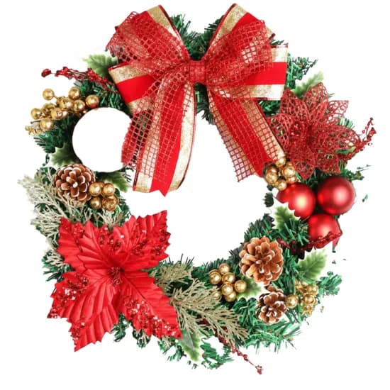 Guirlanda de Decoração de Natal JT25-YT5018 40CM - Vermelho