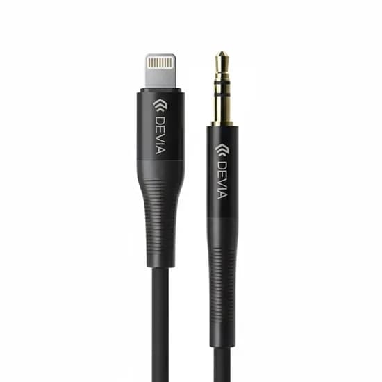 Cabo Trançado Devia Ipure Jack-Lightning 3,5 MM de 1 M - Preto