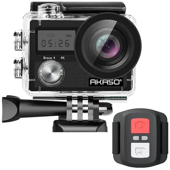 Câmera de Ação Akaso Brave 4 20MP 4K com Wi-Fi - Preta
