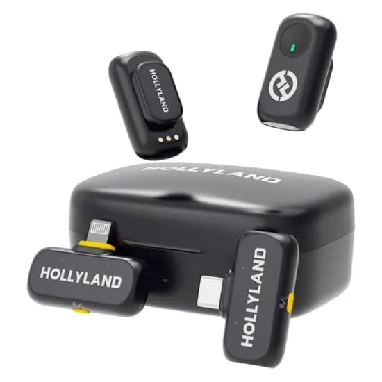 Microfone Lapela Hollyland Lark A1 Combo Sem Fio para Smartphone - Preto