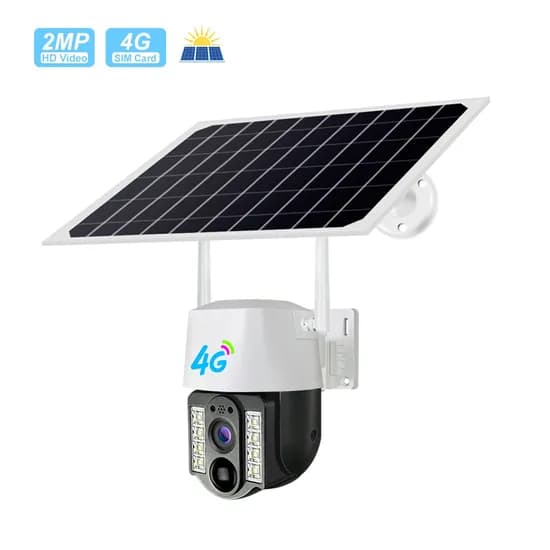 Câmera PTZ Solar Wifi 1080P V380 CCTV 4G Visão Noturna Ao Ar Livre Câmera de Detecção de Movimento