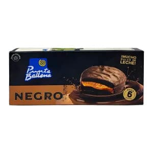 Alfajor Punta Ballena Preto Recheio Doce de Leite Cobertura Chocolate Ao Leite 6X48G