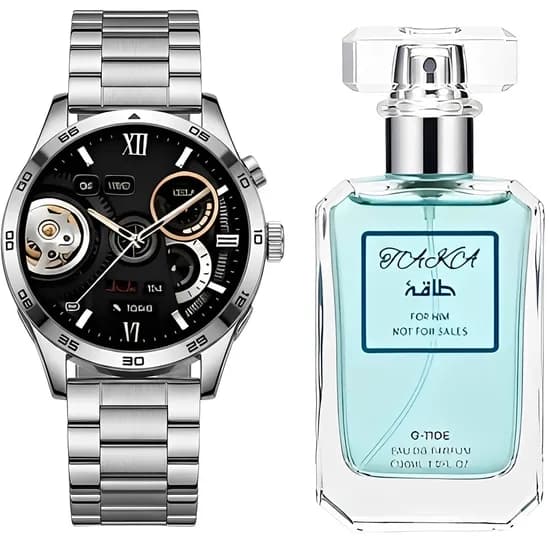 Kit Relógio Smartwatch G-Tide Power - Prata + Perfume Taka Edp - Masculino 30ML