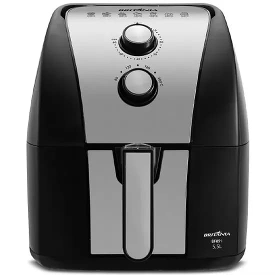 Fritadeira Elétrica Britânia BFR51 1.500 Watts 5.5 Litros 220V ~ 60HZ - Preta/Prata