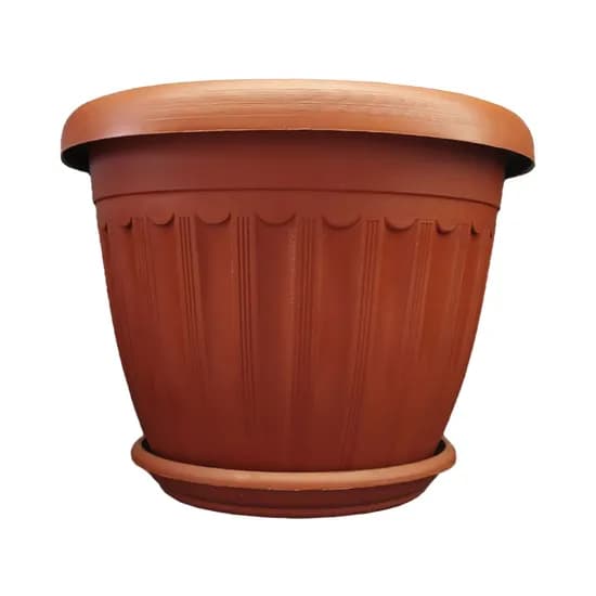 Maceta de Plástico Rodeo Con Base 314146 20 X 16 CM Terracota