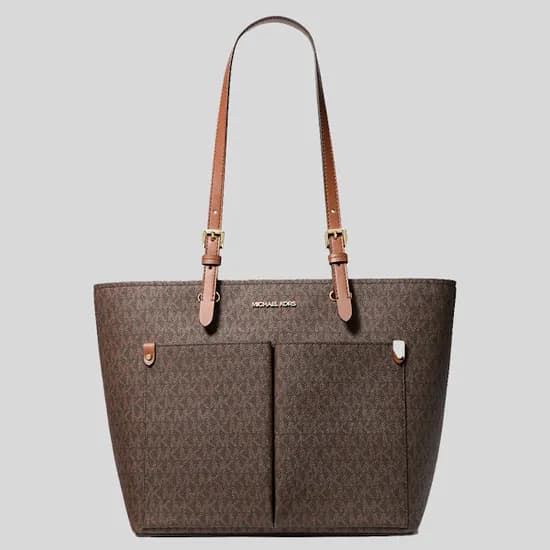 Bolso de Mano Femenino Michael Kors Jet Set Tote Mediano Con Logotipo Y Bolsillo