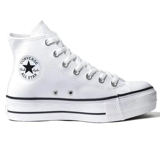 Calzado Converse Plataforma Alta Hi Cuero Blanco N59 Cod:CT09820001