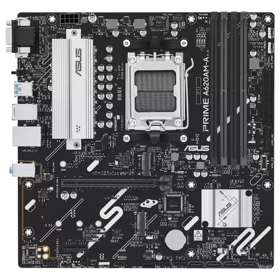 Placa Mãe Asus Prime A620AM-A - AM5 - DDR5 - HDMI/Displayport/VGA - Micro-ATX
