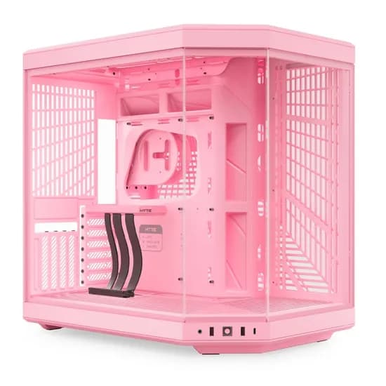 Gabinete Gamer, Aquario, Hyte Y70 CS-HYTE-Y70-SM, Mid Tower, e-ATX, Frontal e Lateral Vidro Temperado, Sem Fans, Strawberry Milk/Rosa/Pink
