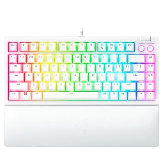 Teclado Gamer Mecânico Razer Blackwidow V4, RGB 75% USB-C, Switch Razer Orange, Inglês, Branco