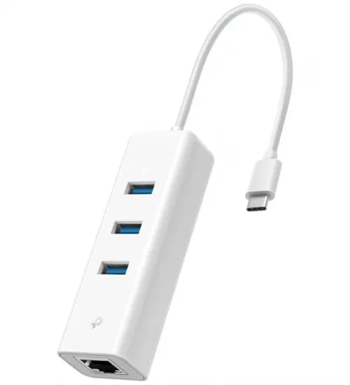 Adaptador USB-C p/RJ45 TP-Link UE330C USB-C Giga-Lan - 3X USB 3.0 + 1X RJ45
