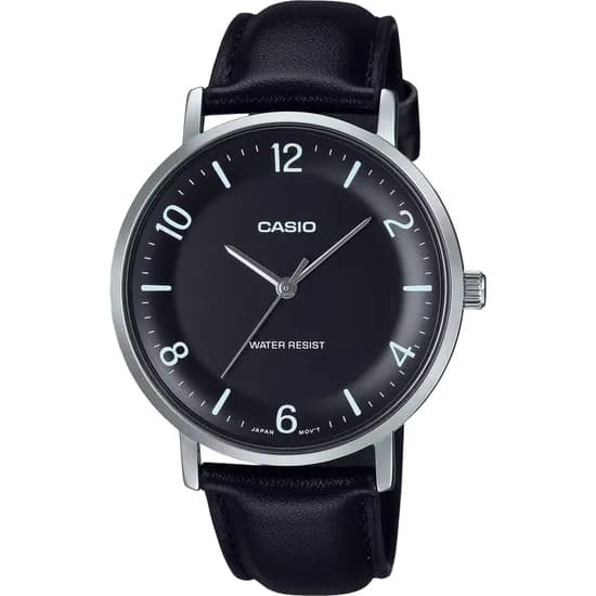Relógio Casio MTP-VT03L-1BDF Analógico Masculino - Prata/Preto/Preto