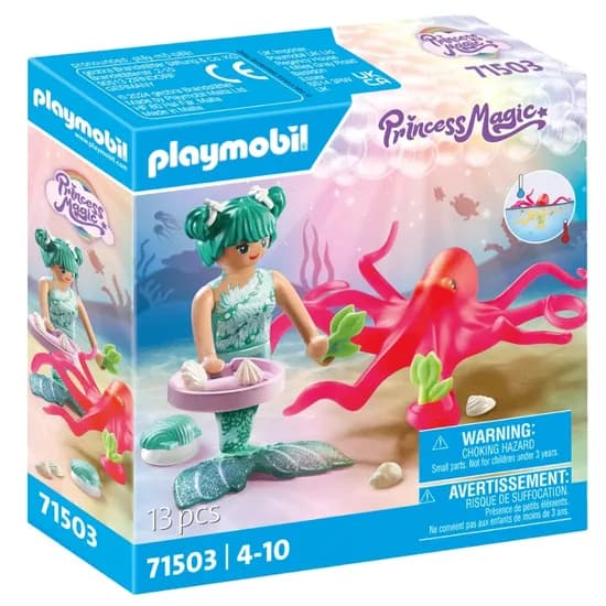 Brinquedo Playmobil Sereia com Polvo Que Muda de Cor