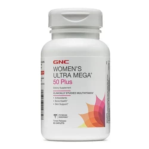 Suplemento GNC Womens Ultra Mega 50 Plus 60 Cápsulas