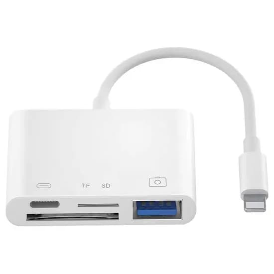 Cabo Adaptador Trove RXY-033 para iPhone 4 Em 1 Lightning/TF/SD/USB