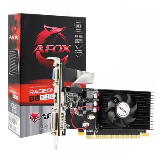 Placa de Vídeo Afox AMD Radeon Afox R5-220 1GB DDR3 - AFR5220-1024D3L4
