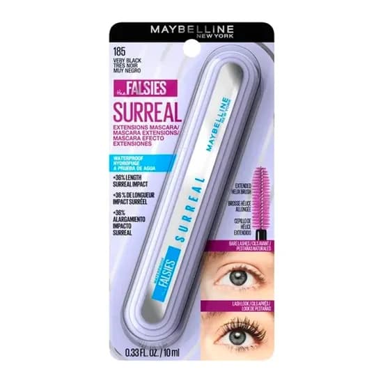 Rímel Maybelline Falsies Surreal A Prova D'Água 185 Very Black