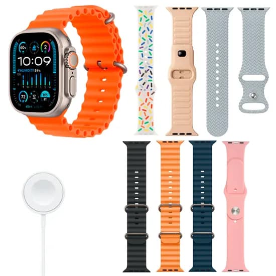 Kit Relogio Smartwatch S30 ULTRA2 / 7 Em 1 / com Bluetooth / 7 Pulseiras / Hlwatch Pro - Color Mix