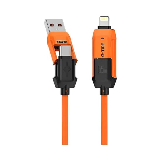 Cable G-Tide Vida Colorida PC155-3 4 En 1 1.5 Metros Naranja